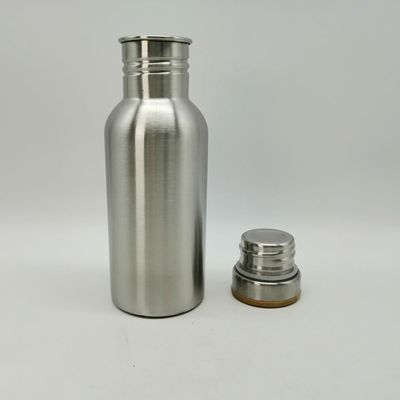 качество  Silver Color Single Wall Stainless Steel Water Bottle 500ml Corrosion Resistance завод